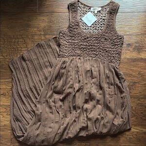 Brown Sleeveless Maxi Dress
